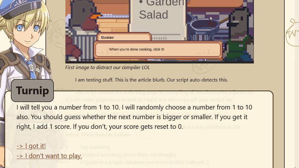 Footage of a dialog system like in games where there's a portrait and a dialog box with typewriting effects to slowly reveal text.